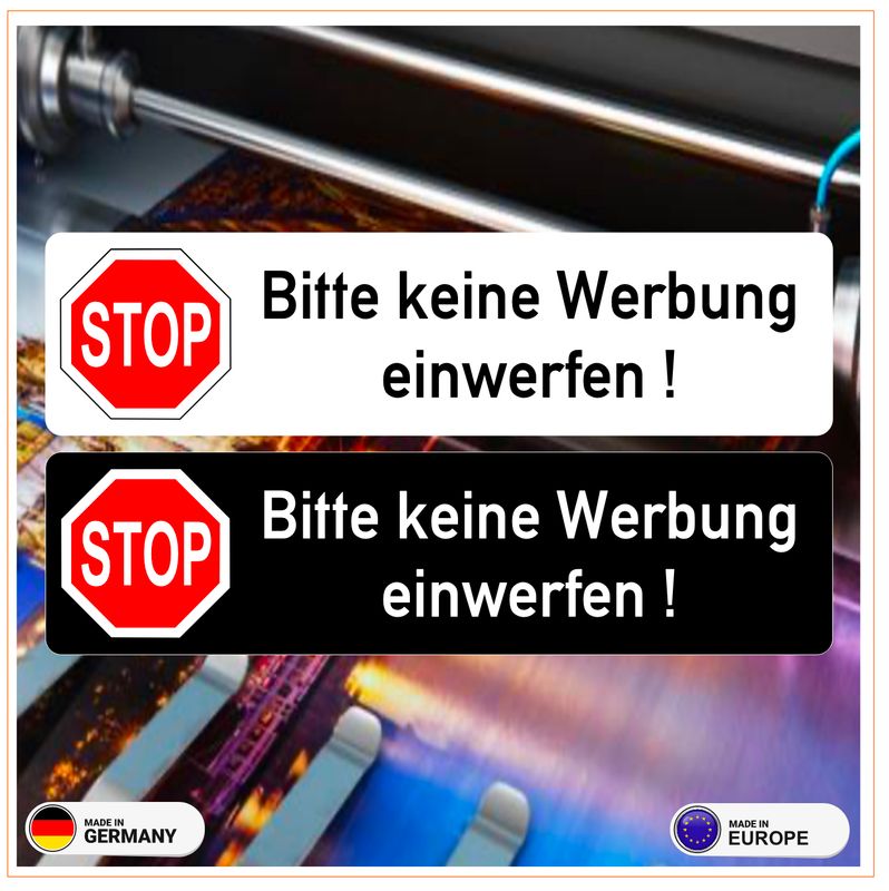 STOP keine Werbung einwerfen - Aufkleber 8x2 cm STOP keine Werbung einwerfen - Aufkleber 8x2 cm