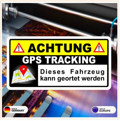 Achtung GPS Tracking Aufkleber (2 Stück 6 x 3 cm) Achtung GPS Tracking Aufkleber (2 Stück 6 x 3 cm)