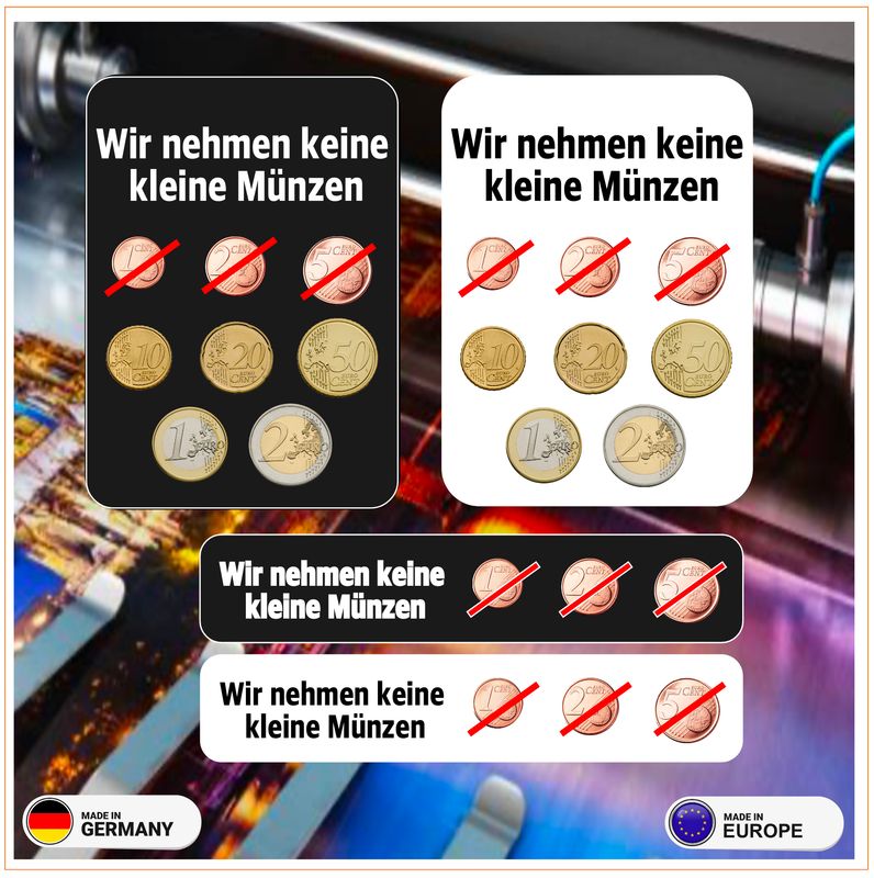 Keine kleine Münzen - 4 Stück Aufkleber