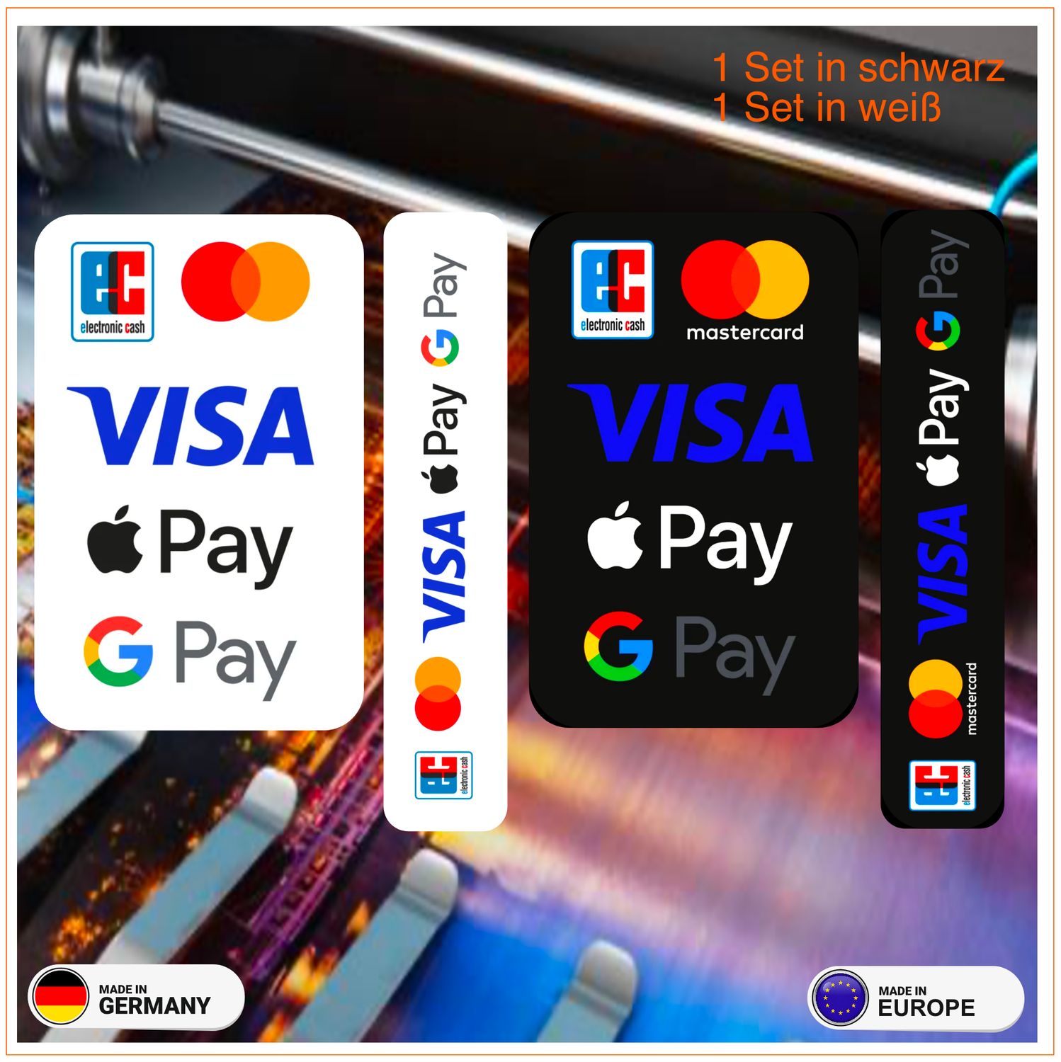 Kartenzahlung EC, Visa, Mastercard, Apple Pay, Google Pay - 4 Stück