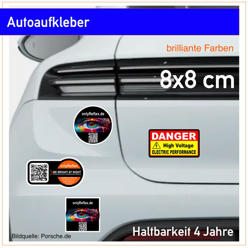 Autoaufkleber 8x8 cm Sticker - Haltbarkeit 4 Jahre Giveaways Autoaufkleber 8x8 cm Sticker - Haltbarkeit 4 Jahre Giveaways