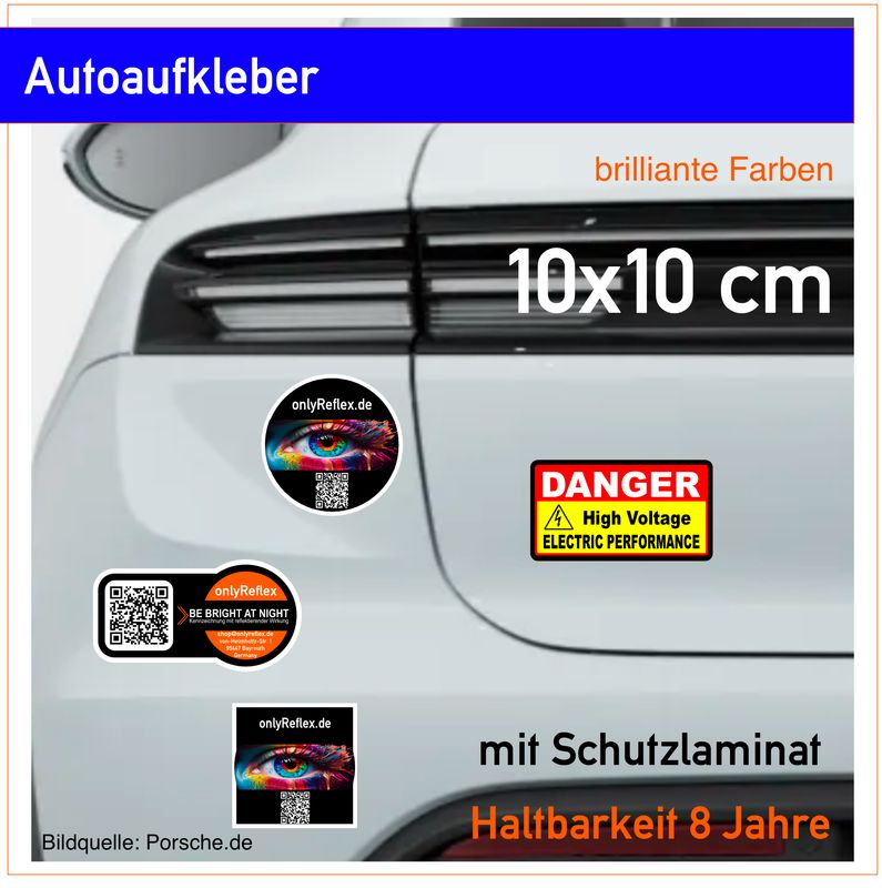 Autoaufkleber 10x10 cm Sticker - Haltbarkeit 8 Jahre Giveaways Autoaufkleber 10x10 cm Sticker - Haltbarkeit 8 Jahre Giveaways