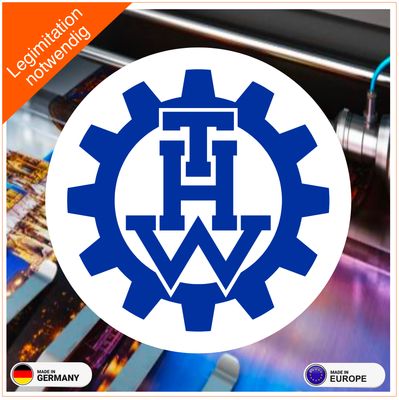 THW Technisches Hilfswerk Aufkleber Druck  - Rundlogo - 4-8 Jahre
