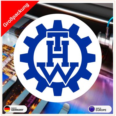 THW Technisches Hilfswerk Aufkleber Druck - Rundlogo - 4-8 Jahre  Großpackung