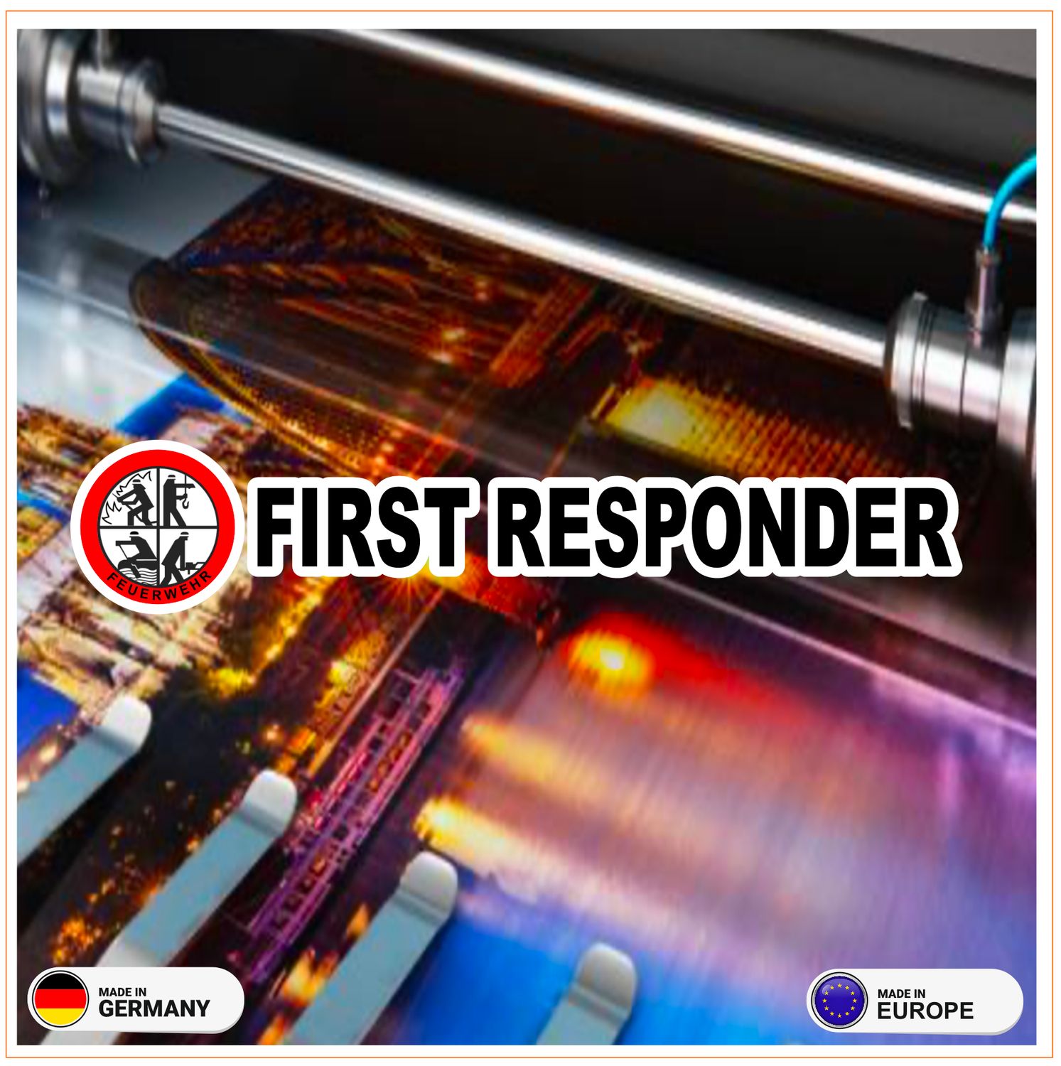 Feuerwehr First Responder  Langlogo Aufkleber