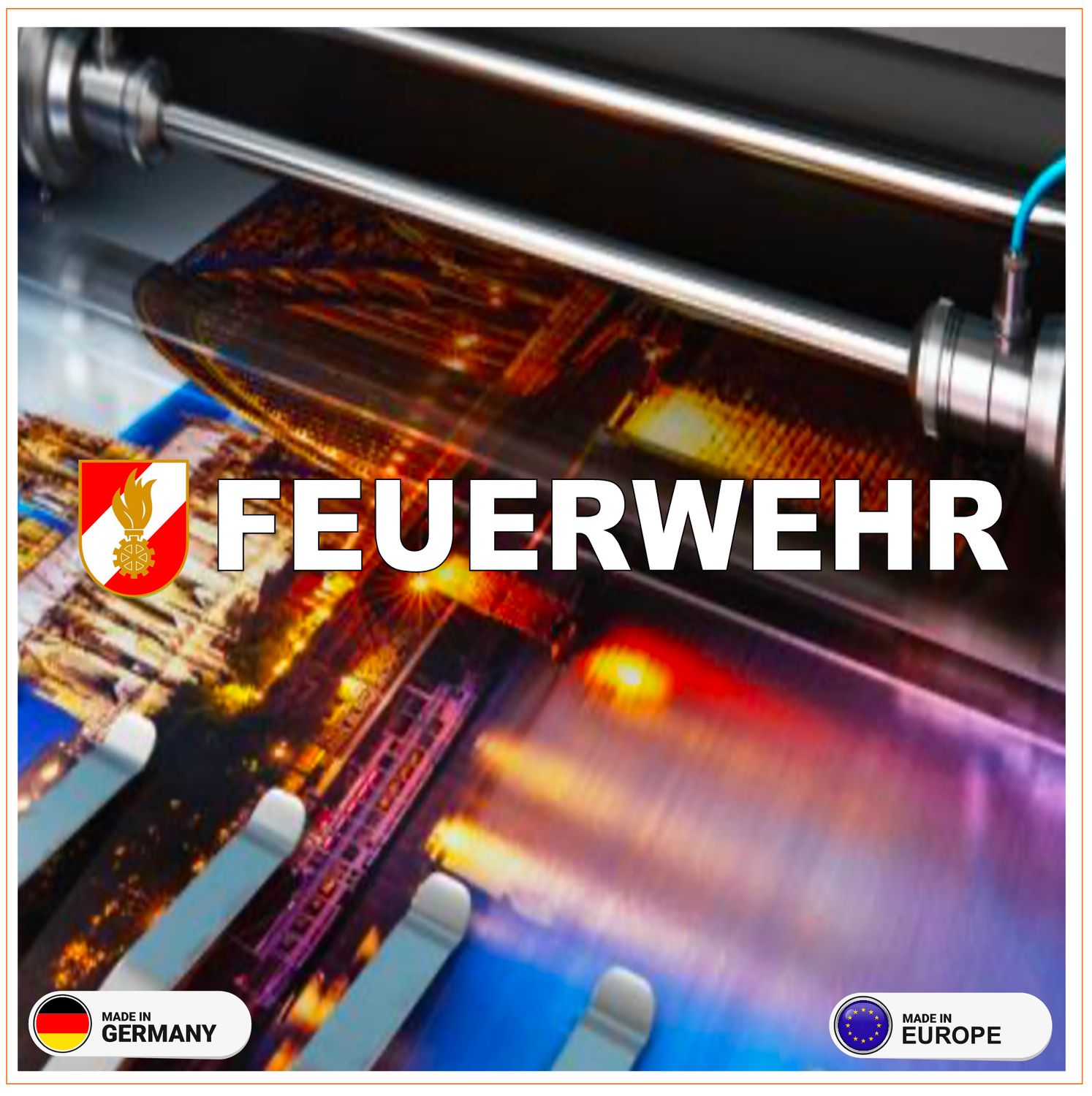 Feuerwehr Österreich Langlogo Aufkleber Konturenschnitt
