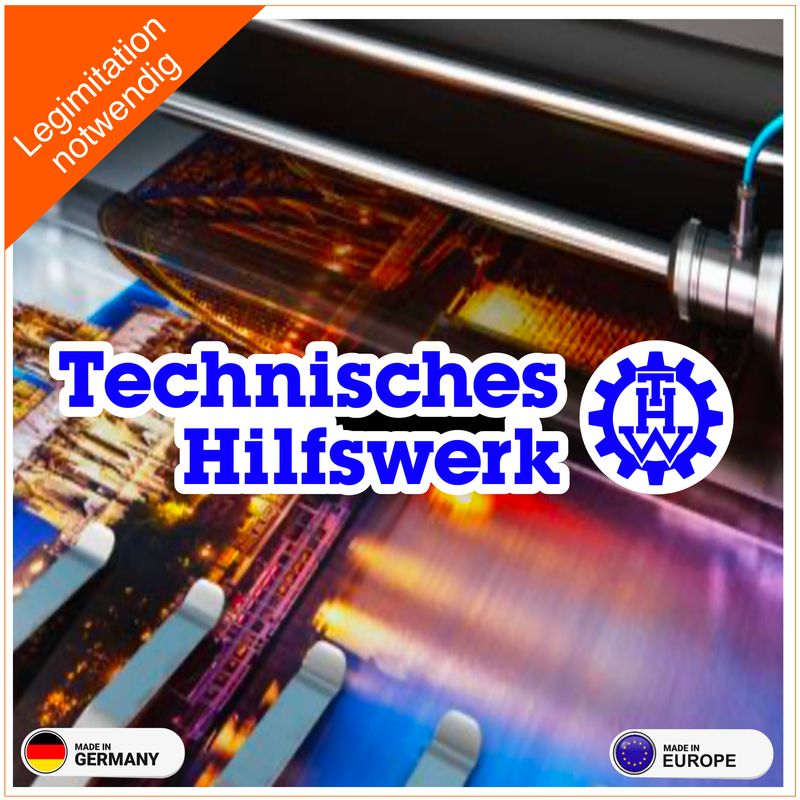 THW Langlogo mit Hintergrund Aufkleber