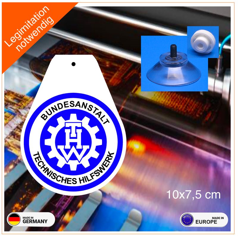 THW  Wappen Bundesanstalt, Schild mit Saugnapf