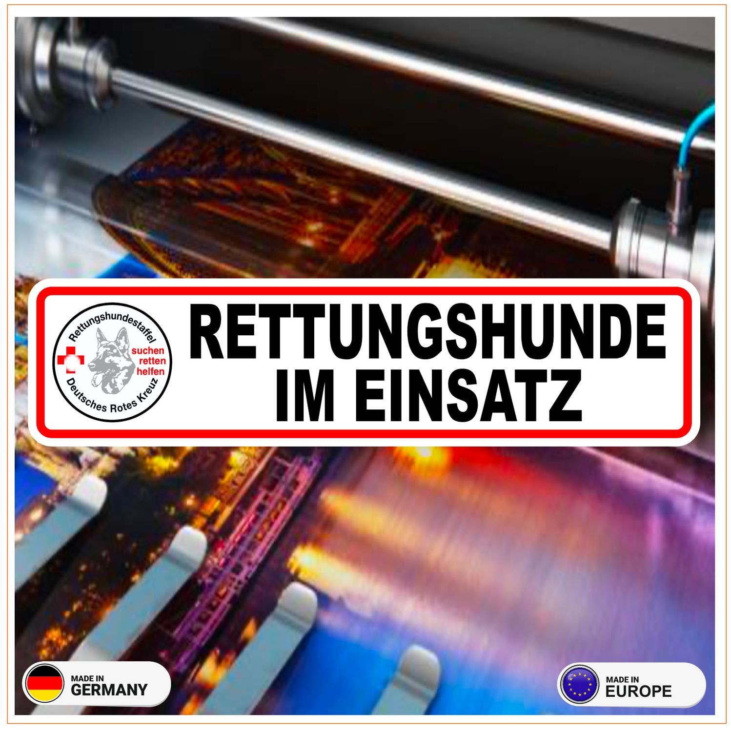 Rettungshunde im Einsatz - Aufkleber