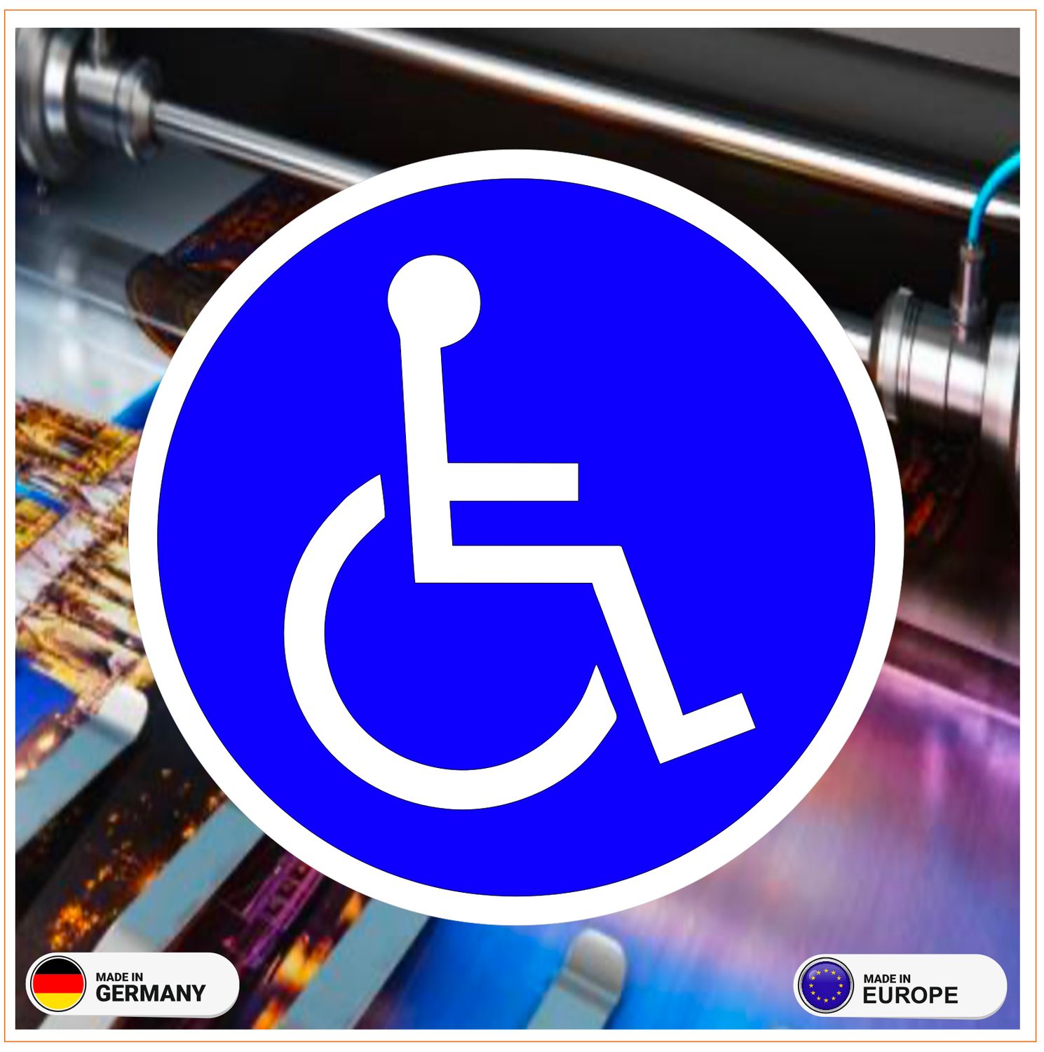 Behinderung  Rollstuhl Rundlogo  Aufkleber