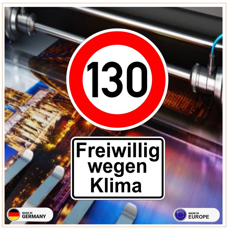 130 Freiwillig wegen Klima, Aufkleber 10x6 cm