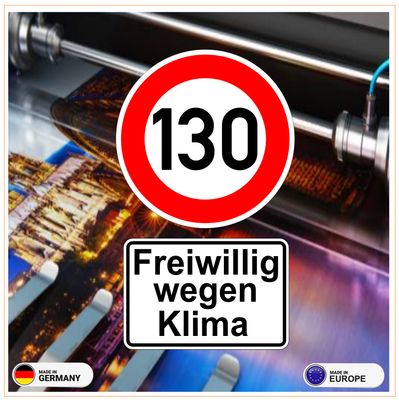 130 Freiwillig wegen Klima, Aufkleber 10x6 cm