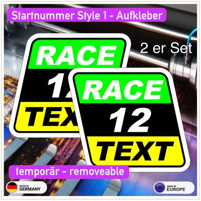 Startnummer Style 1 - removeable Startnummer Style 1 - removeable