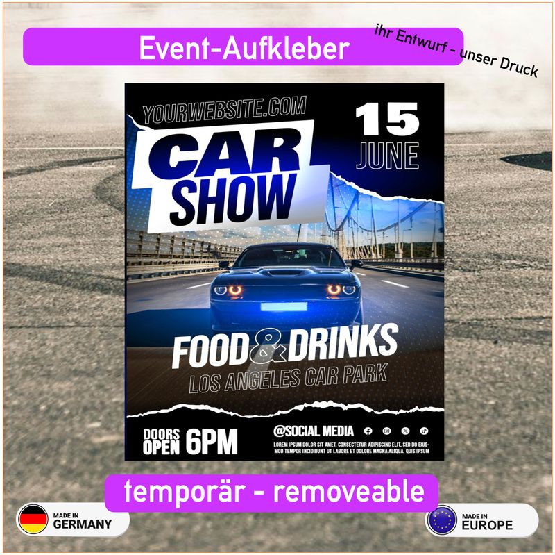 Event Aufkleber - removeable geringe Haftung Event Aufkleber - removeable geringe Haftung