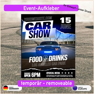 Event Aufkleber  - removeable geringe Haftung
