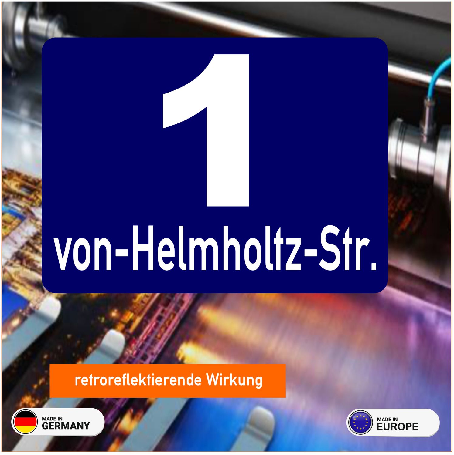 Mülltonne Mülleimer - Aufkleber mit ihrer Hausnummer und Straße, Größe: 10x7 cm, Farbe: Schwarz, Sorte: Rot