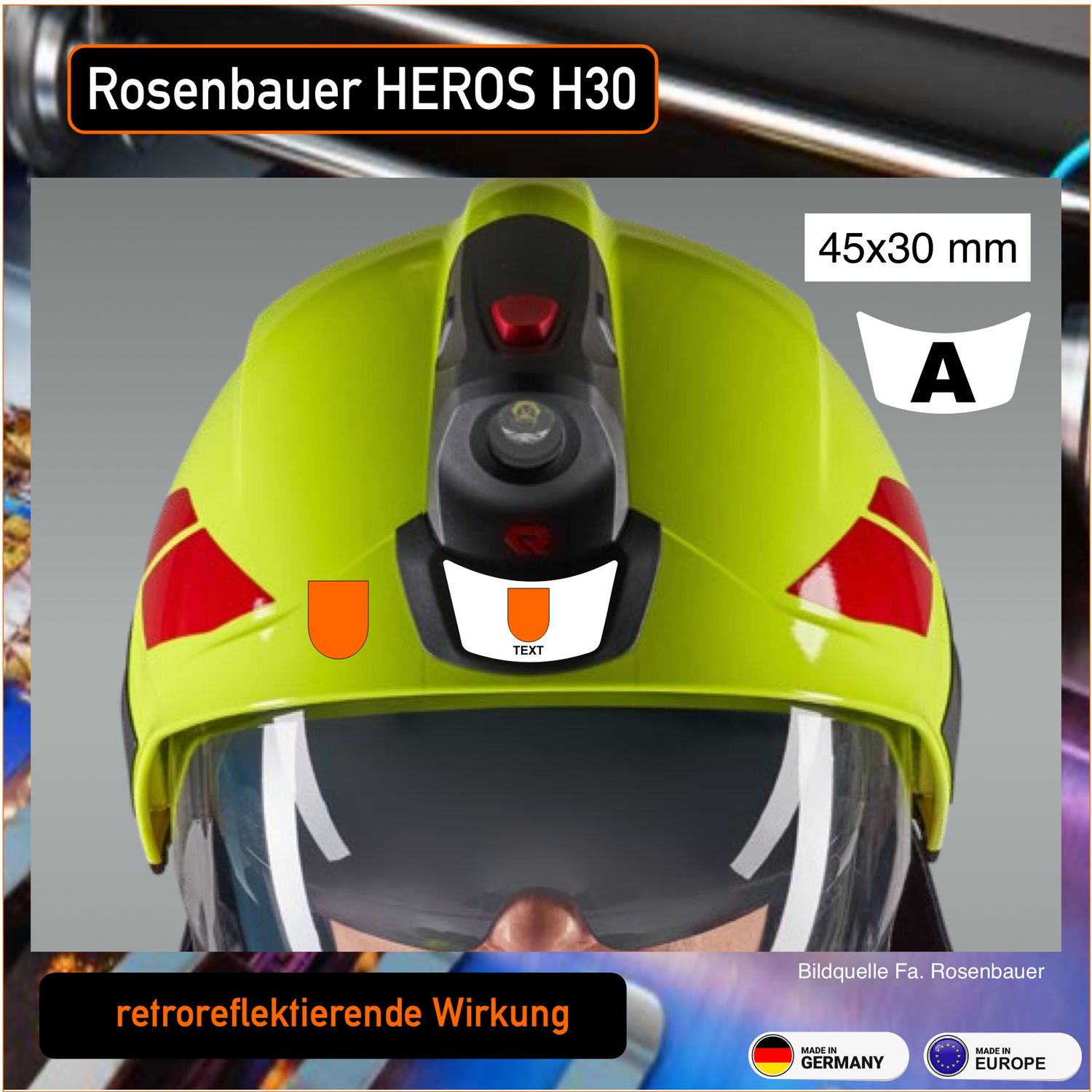 Rosenbauer HEROS H30 - Helmbeschriftung