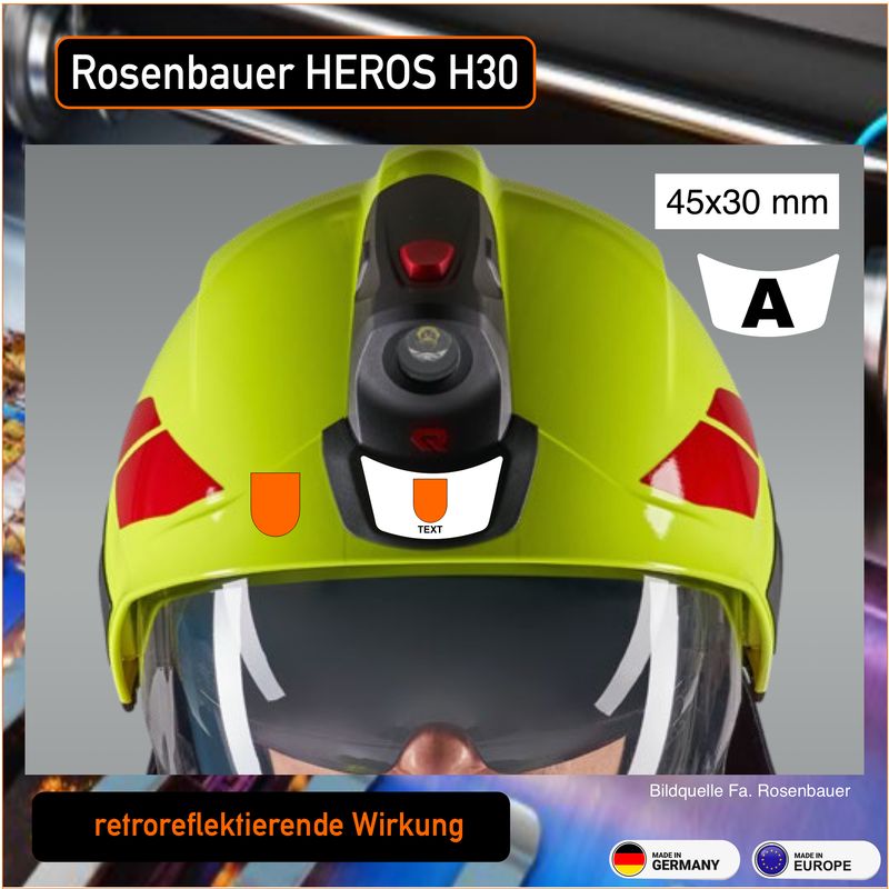 Rosenbauer HEROS H30 - Helmbeschriftung