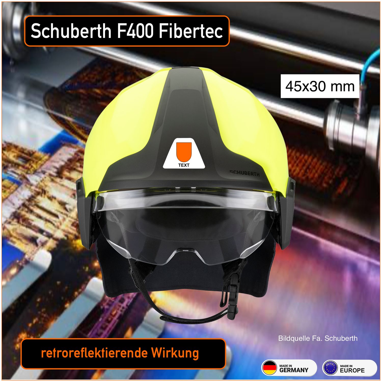 Schuberth F400 Fibertec - Helmbeschriftung