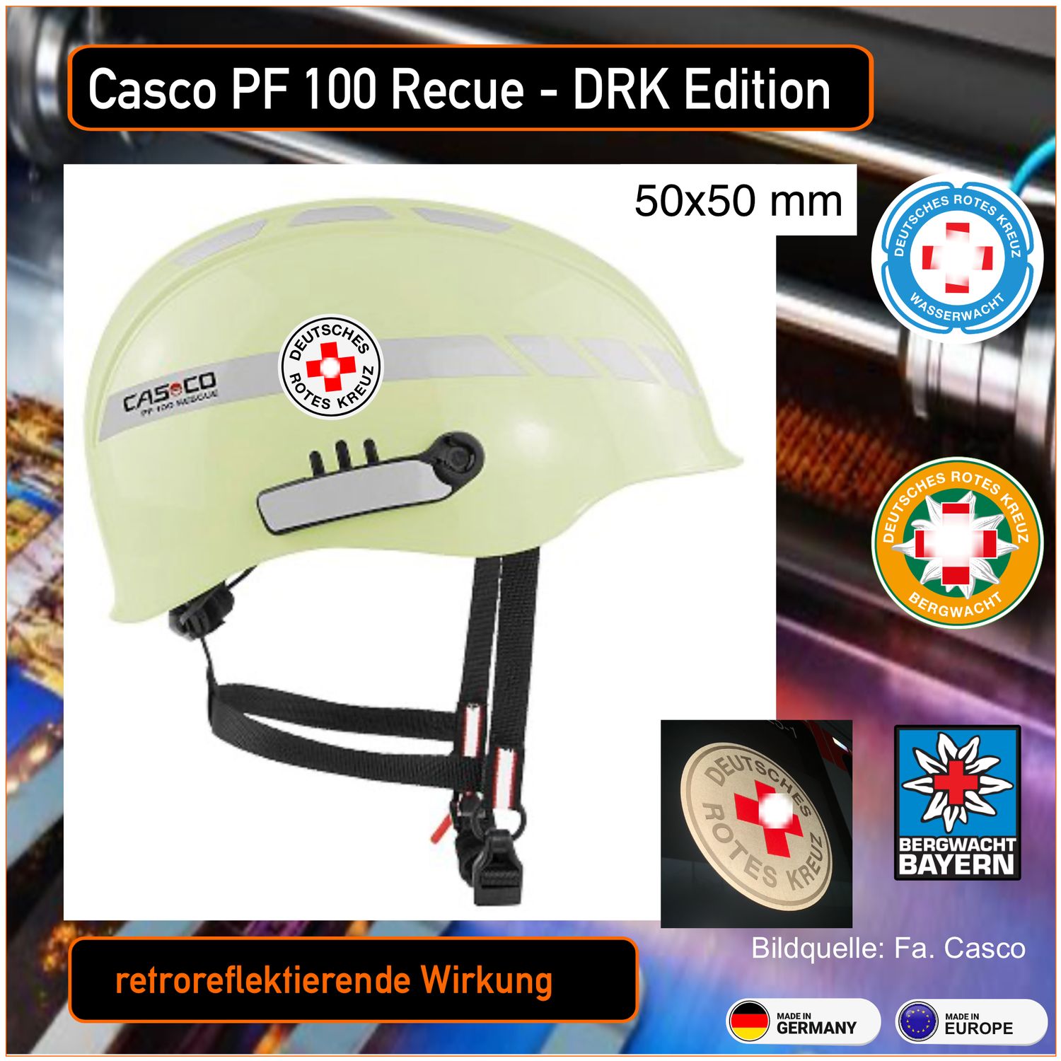 Casco PF 100 Rescue DRK Edition - Helmbeschriftung Casco PF 100 Rescue DRK Edition - Helmbeschriftung