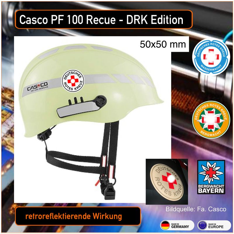 Casco PF 100 Rescue DRK Edition - Helmbeschriftung Casco PF 100 Rescue DRK Edition - Helmbeschriftung