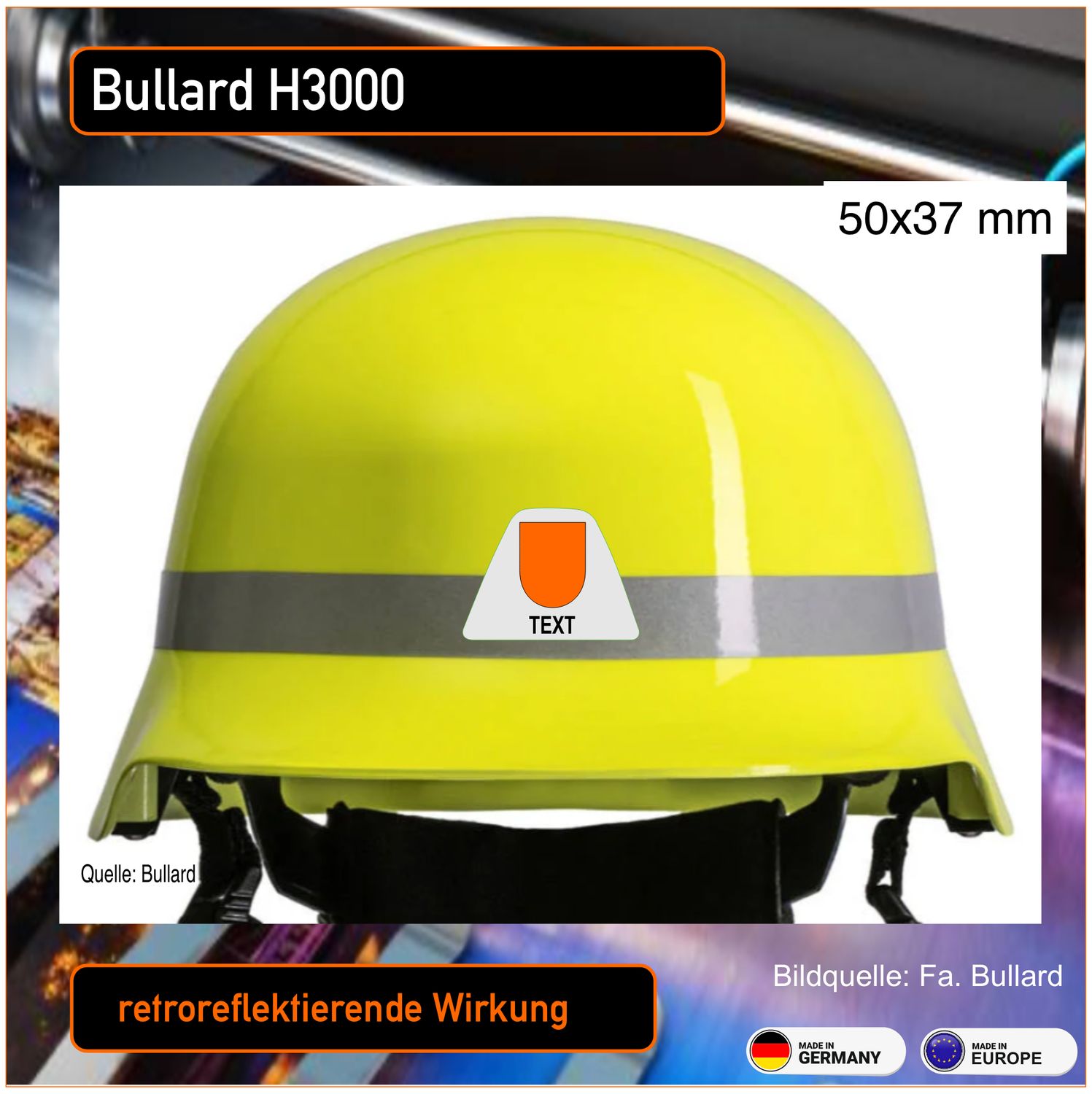 Bullard H3000  - Helmbeschriftung- Helmbeschriftung
