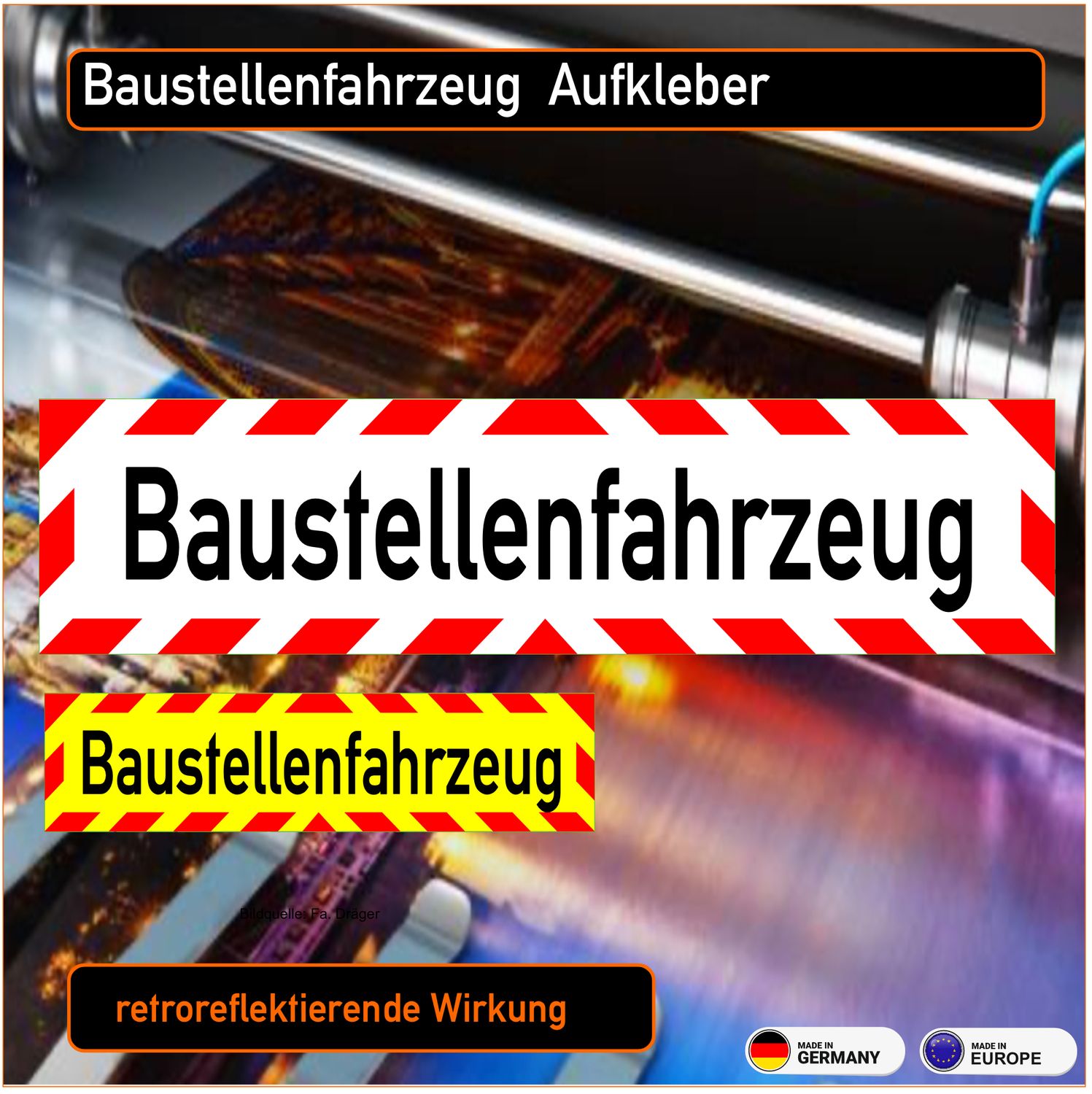 Baustellenfahrzeug - Aufkleber