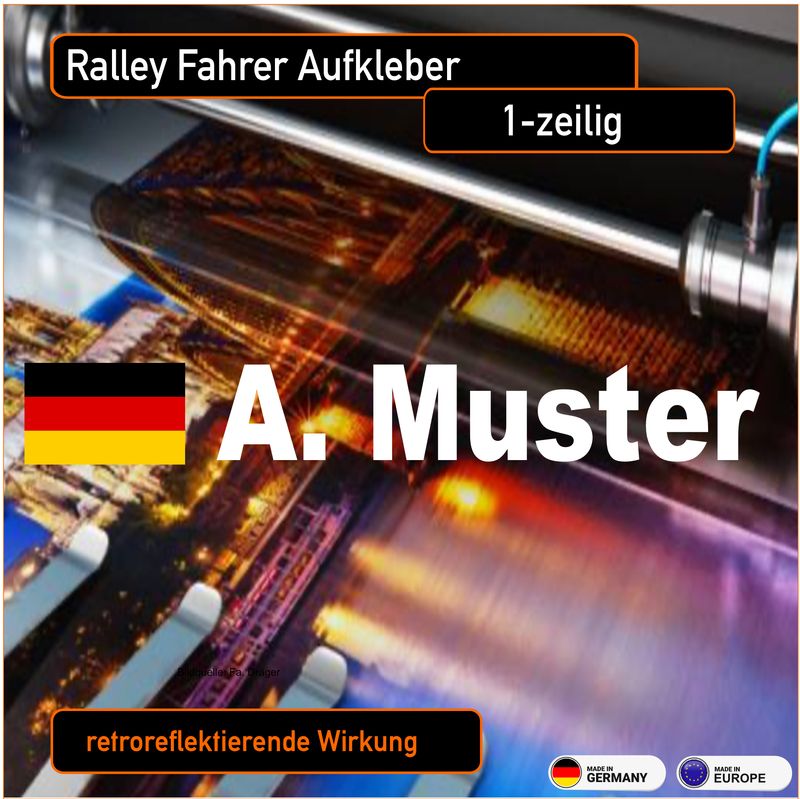 Rallye  Namen Fahrer 1-zeilig (2er Pack) Folienschnitt