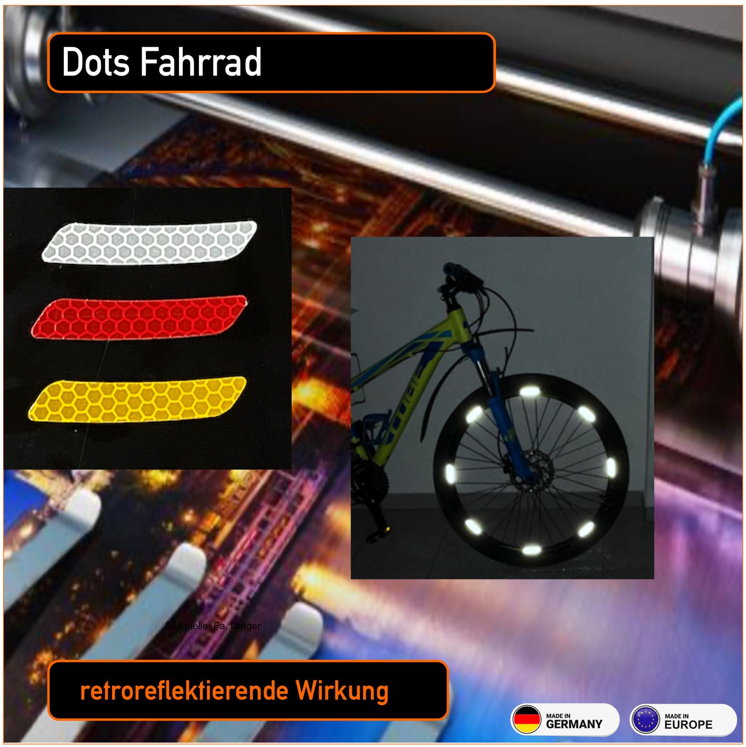 Dots Fahrrad - retroreflektierende Aufkleber Dots Fahrrad - retroreflektierende Aufkleber