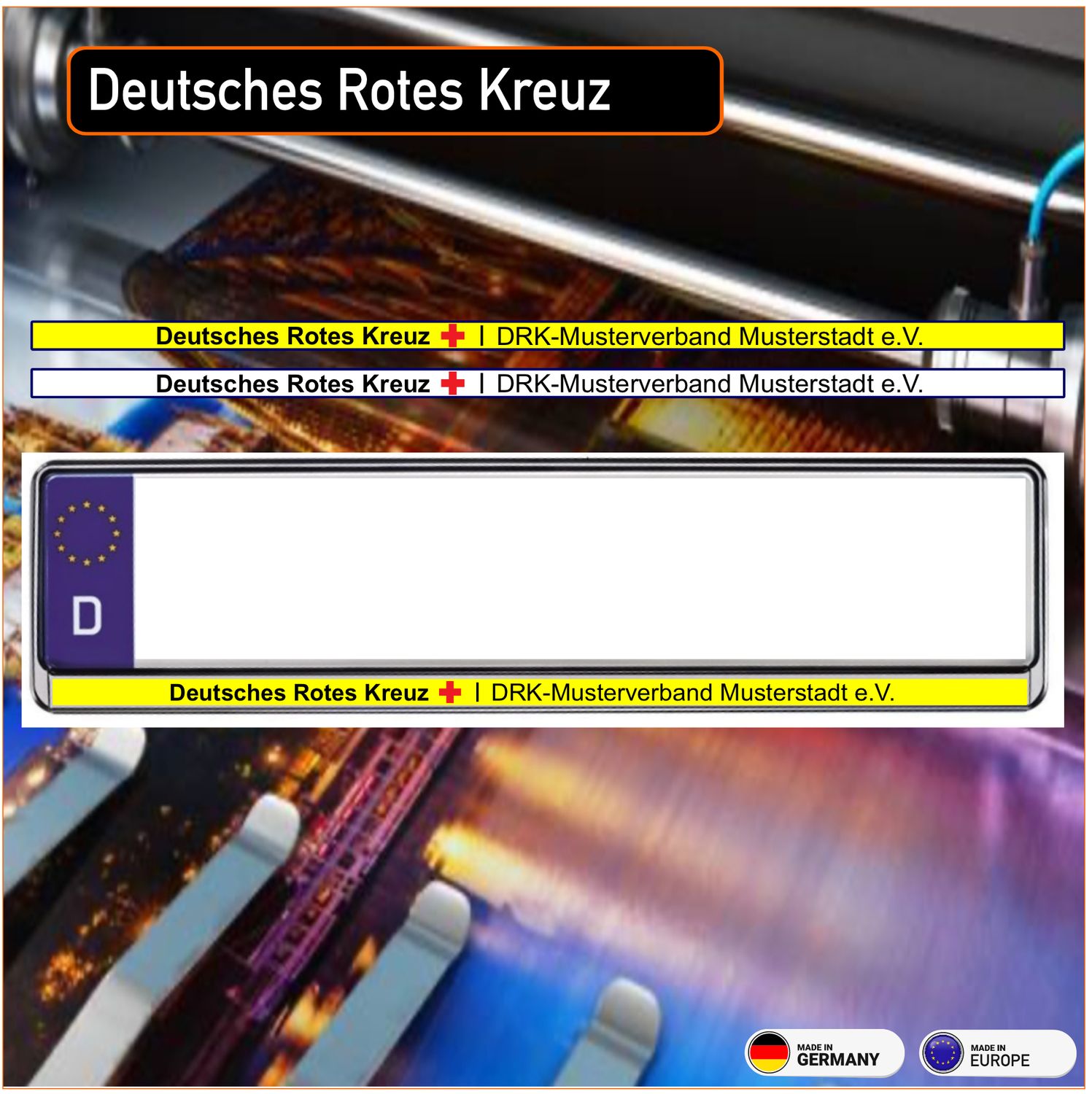 Deutsches Rotes Kreuz  Nummernschild Aufkleber