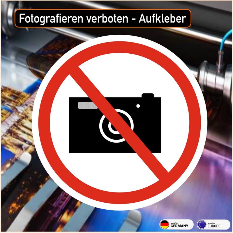 Fotografieren verboten  - Aufkleber