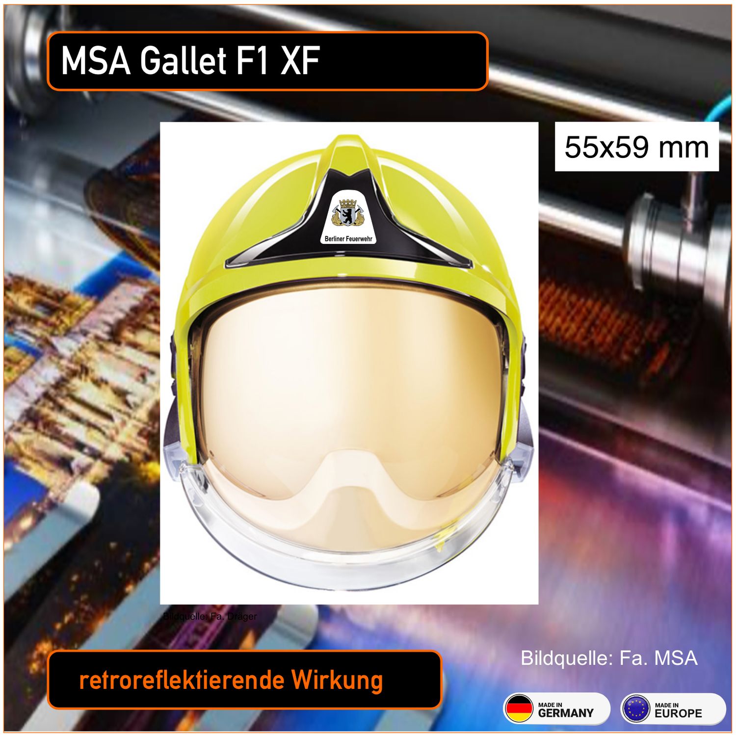MSA Gallet F1 XF - Helmbeschriftung