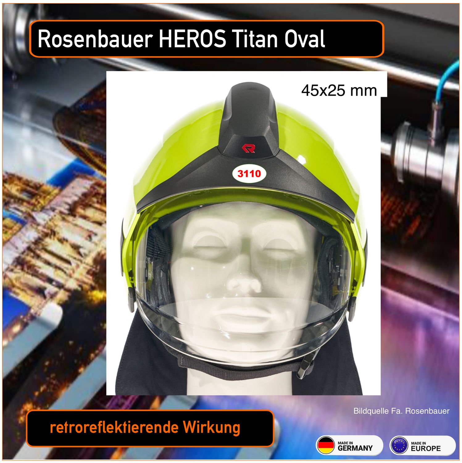 Rosenbauer HEROS Titan Oval - Helmbeschriftung