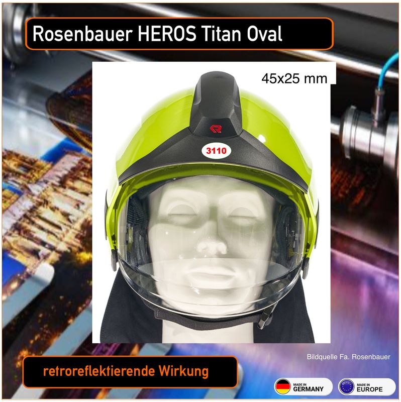 Rosenbauer HEROS Titan Oval - Helmbeschriftung