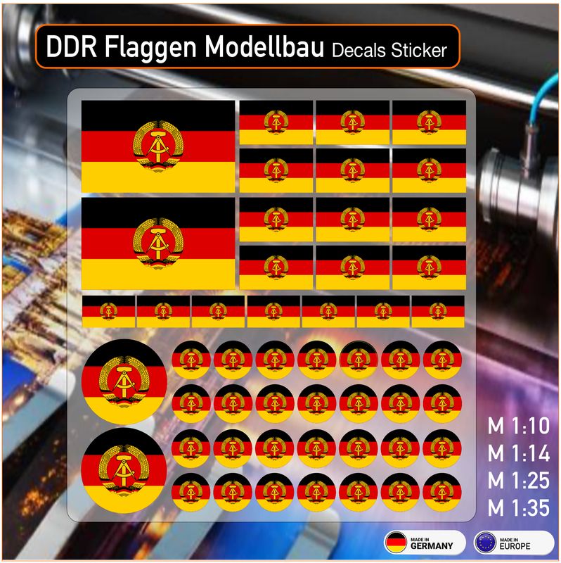 DDR Flaggen - Modellbau Decals Sticker