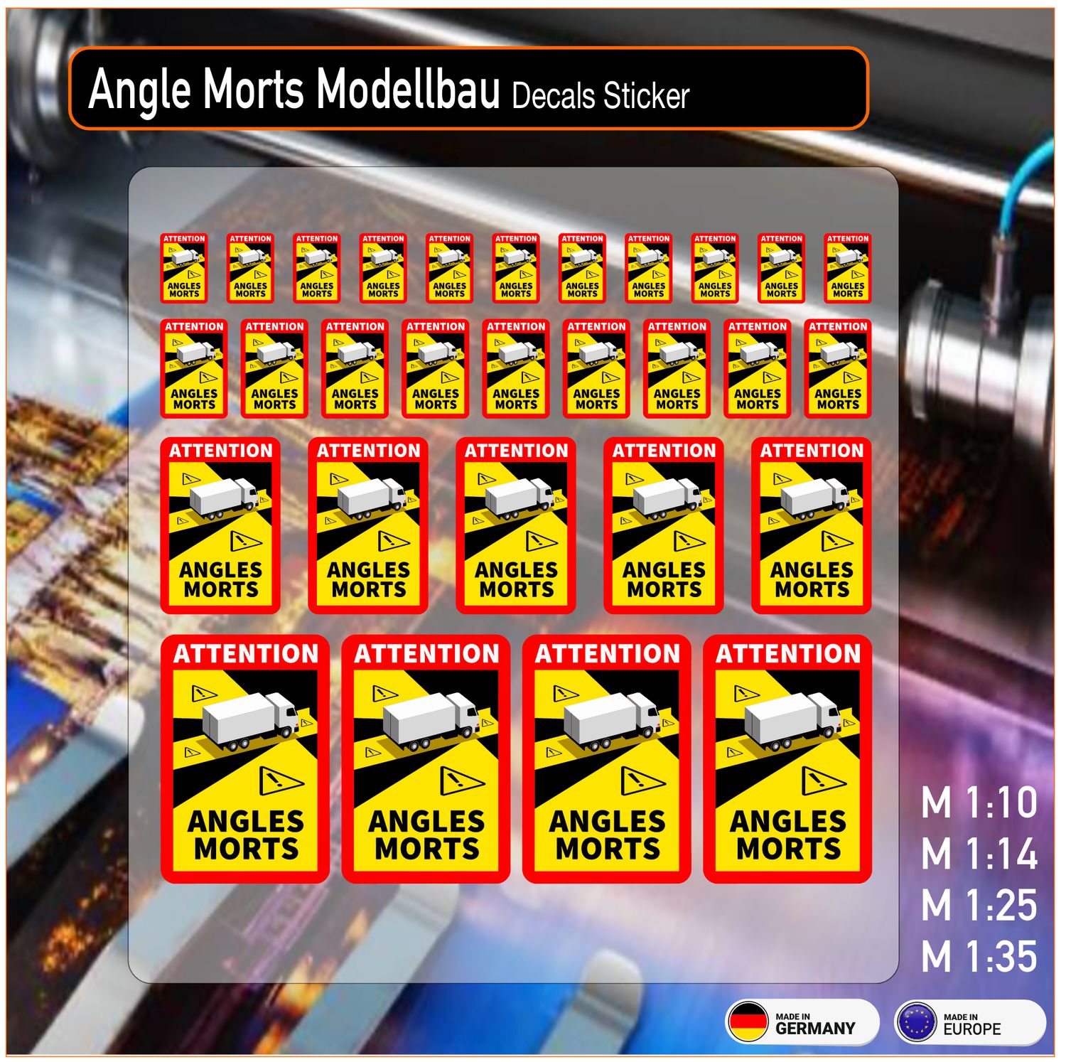Angle Morts - Modellbau Decals Sticker M1:10 - M 1:35