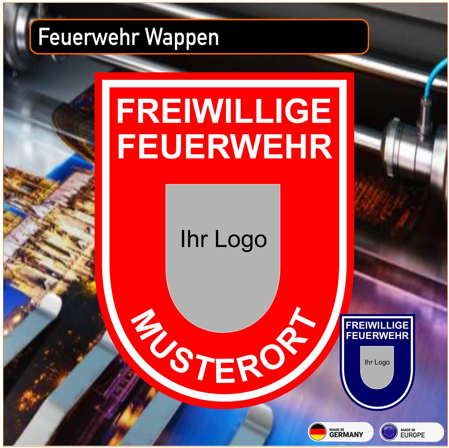 Feuerwehr Wappen Autoaufkleber (VE 25 Stück)