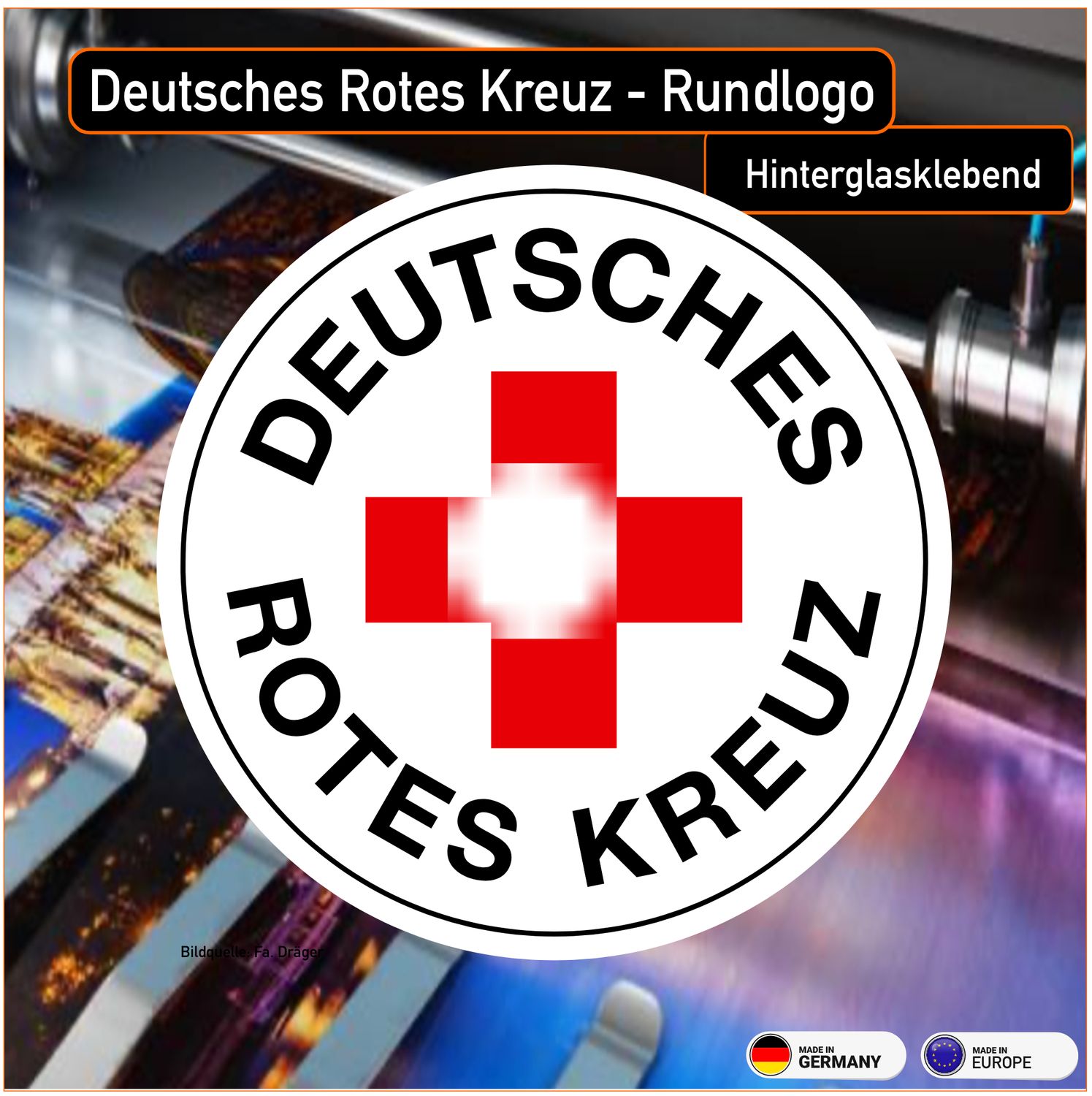 Deutsches Rotes Kreuz Aufkleber - Hinterglasklebend- Deutsches Rotes Kreuz Aufkleber - Hinterglasklebend-