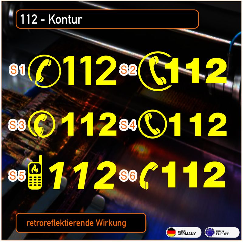 112 Aufkleber (2er Set)