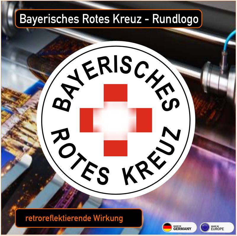 Bayerisches Rotes Kreuz - DRK Rundlogo- Aufkleber