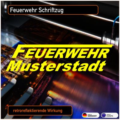 Feuerwehr Feuerwehr "F" Schriftzug mit Wunschname. Folienschnitt Aufkleber