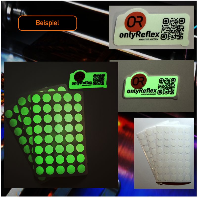Entwurf Ihr Logo mit QR-Code Nachleuchtend - Aufkleber