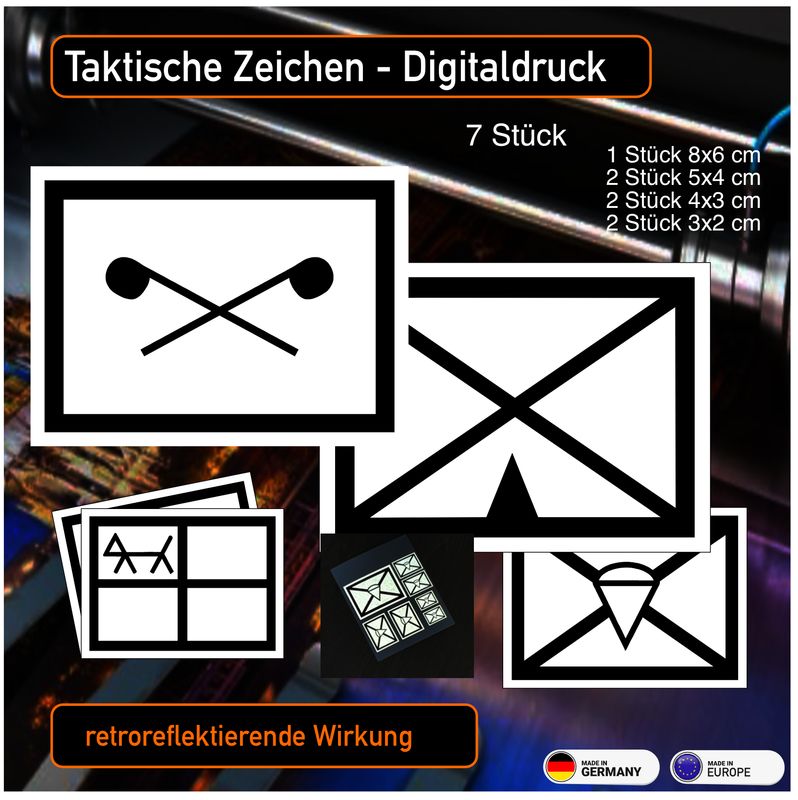 Taktische Zeichen Militär Digitaldruck - 7 Aufkleber