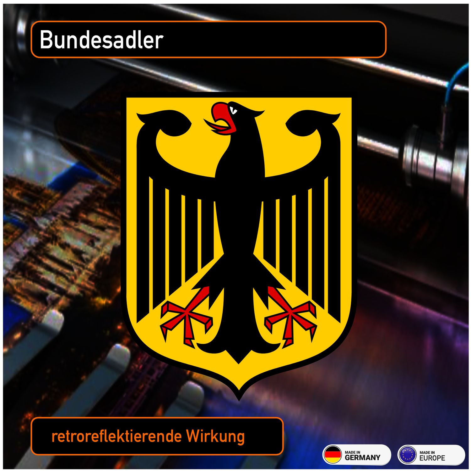 Bundesadler Wappen - Aufkleber (gelb)