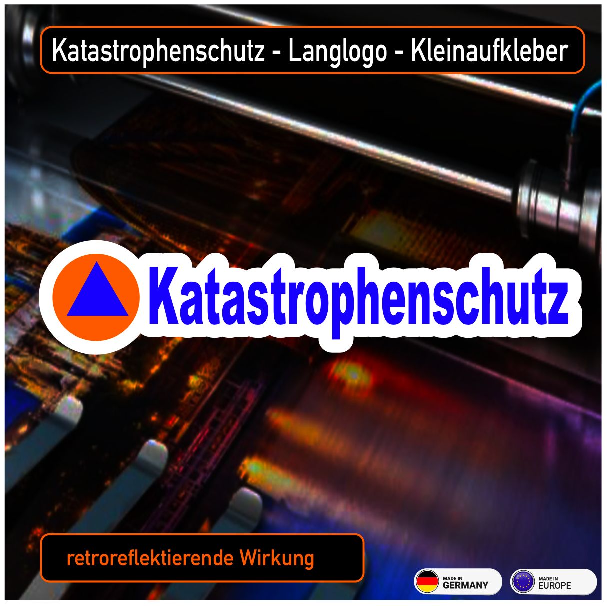 Katastrophenschutz Langlogo Kleinaufkleber