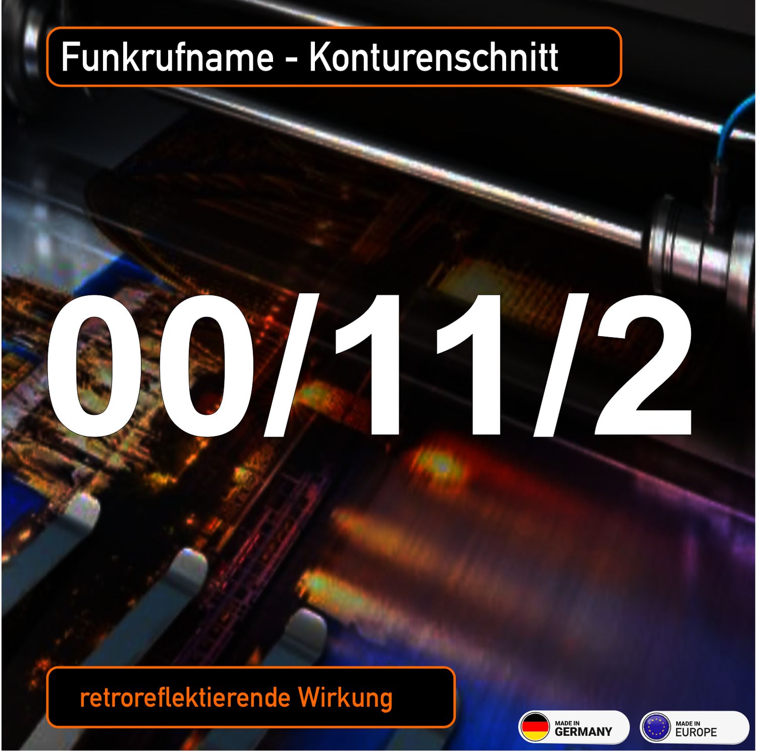 Funk Rufname Funkkennung für Fahrzeuge Konturenschnitt Funk Rufname Funkkennung für Fahrzeuge Konturenschnitt