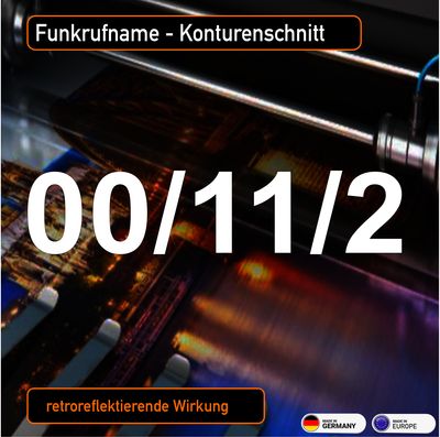Funk Rufname Funkkennung für Fahrzeuge Konturenschnitt