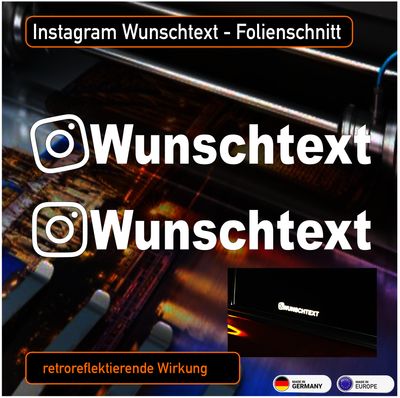 Instagram "Wunschtext" Aufkleber (3er Pack) Folienschnitt