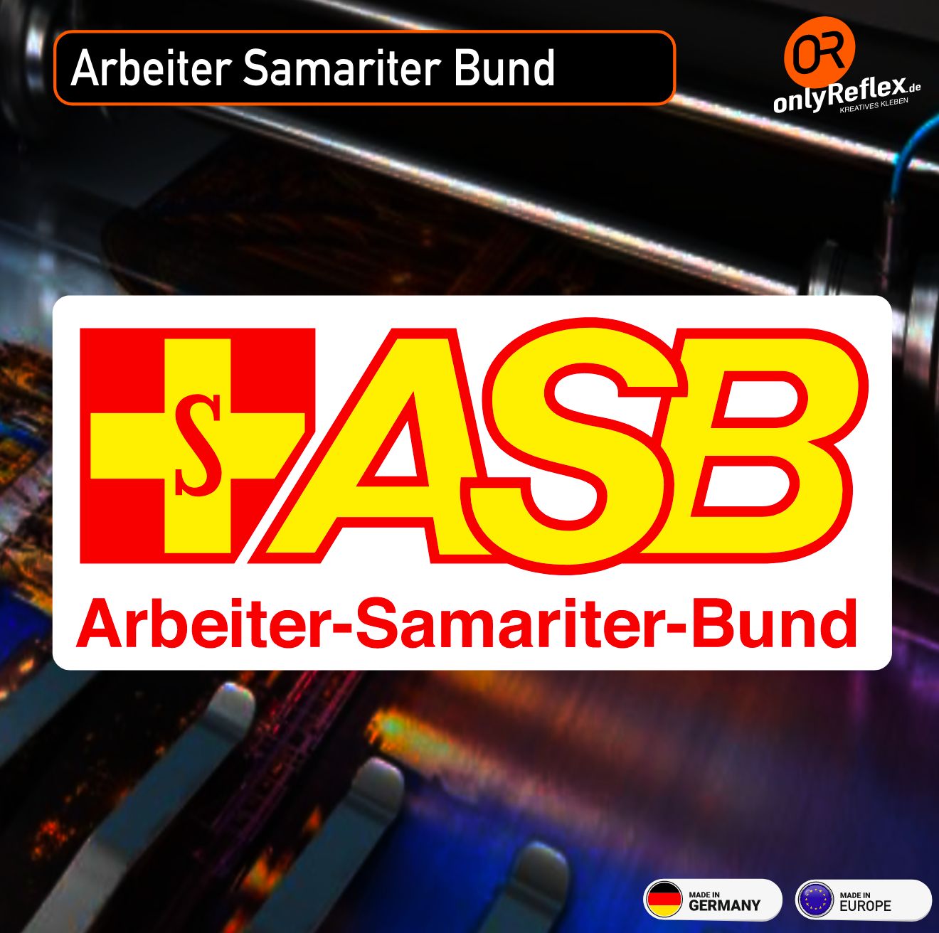 ASB Arbeiter-Samariter-Bund Aufkleber mit Hintergrund
