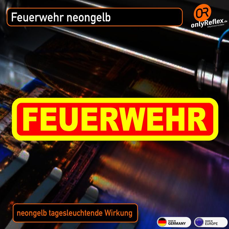 Feuerwehr neongelb  - Aufkleber